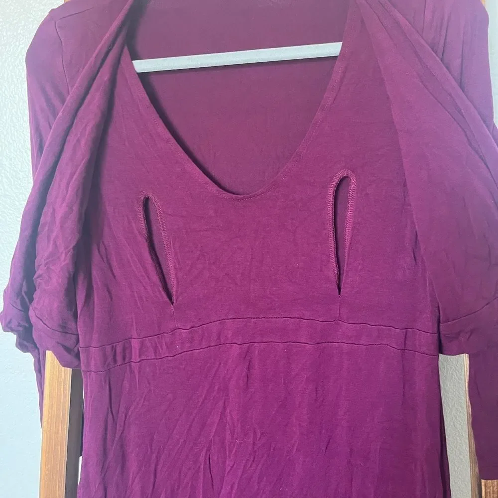 Ripe Maternity Deep Burgundy Long Sleeve Dress - Picture 3 of 4